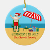 Kerstmis in Juli Zomer Sinterklaas Leuk Strand Keramisch Ornament (Voorkant)