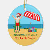 Kerstmis in Juli Zomer Sinterklaas Leuk Strand Keramisch Ornament (Links)