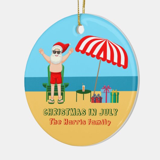 Kerstmis in Juli Zomer Sinterklaas Leuk Strand Keramisch Ornament (Links)