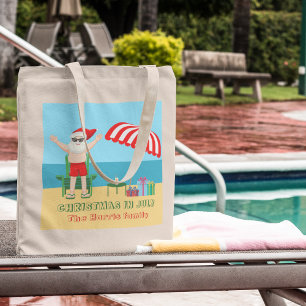 Kerstmis in Juli Zomer Sinterklaas Leuk Strand Tote Bag