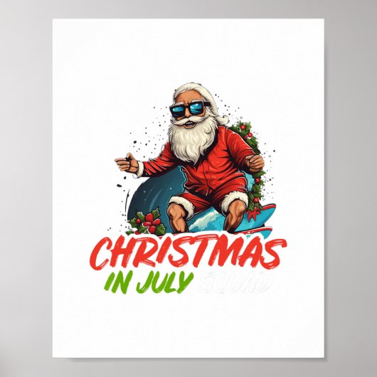 Kerstmis in juli Zomer Sinterklaas Strand Hawaii Poster (Voorkant)