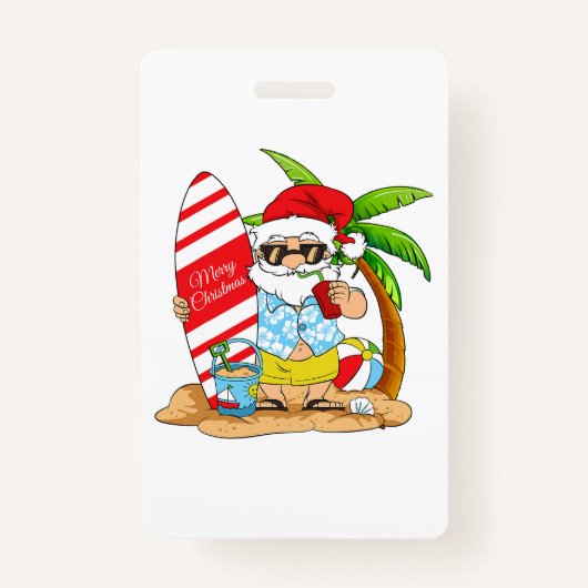 Kerstmis in juli Zomer Strand Vakantie T-shirt Badge (Voorkant)