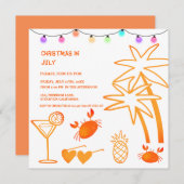 Kerstmis in juli zomer strandfeest kaart (Voorkant / Achterkant)