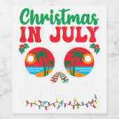 Kerstmis in juli Zomer Watermeloen Xmas Tree Manne Wijn Etiket (Enkel label)