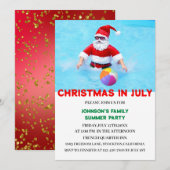 Kerstmis in juli zomer zwembadfeestje kaart (Voorkant / Achterkant)