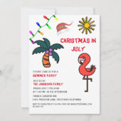 Kerstmis In Juli Zomerfeest Flamingo Kaart (Voorkant)