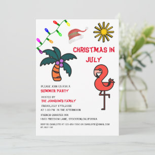 Kerstmis In Juli Zomerfeest Flamingo Kaart