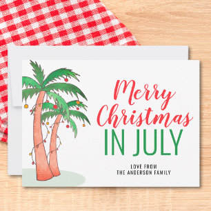 Kerstmis in juli zomerfeest kaart