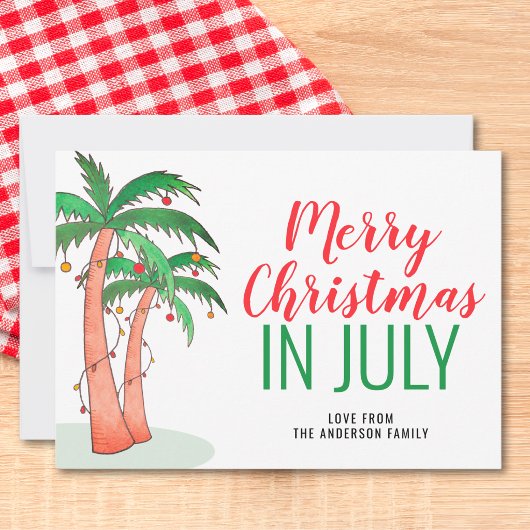 Kerstmis in juli zomerfeest kaart