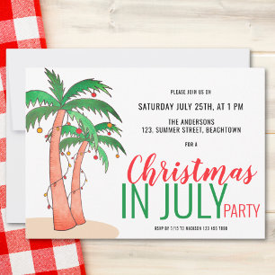 Kerstmis in juli zomerfeest kaart