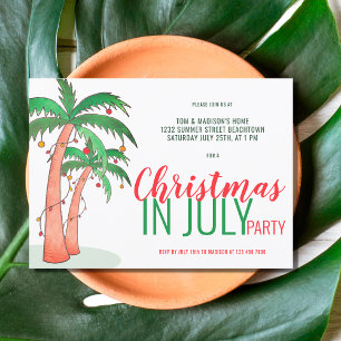 Kerstmis in juli zomerfeest kaart
