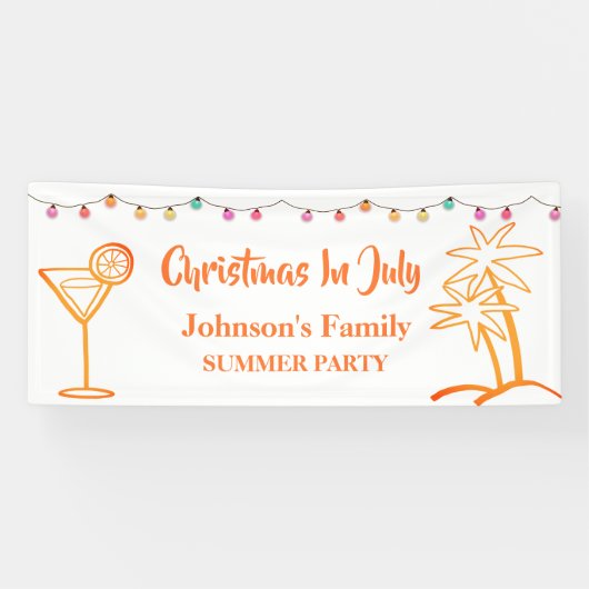 Kerstmis in juli zomerfeest spandoek (Horizontaal)