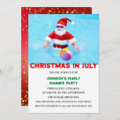 Kerstmis in juli zomerpool kaart (Voorkant / Achterkant)