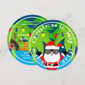 Kerstmis in juli zomeruitnodiging (ronde) kaart (Voorkant / Achterkant)