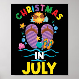 Kerstmis in juli zomervakantie in de Hawaiiaanse f Poster