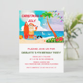 Kerstmis in juli zomervakantie kaart (Staand voorkant)