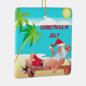 Kerstmis in juli zomervakantie keramisch ornament (Rechts)