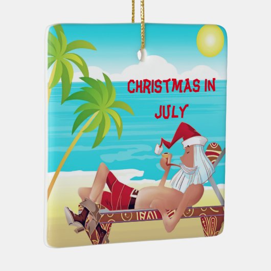 Kerstmis in juli zomervakantie keramisch ornament (Rechts)