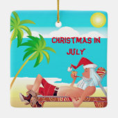 Kerstmis in juli zomervakantie keramisch ornament (Achterkant)