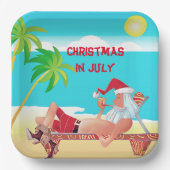 Kerstmis in juli zomervakantie papieren bordje (Voorkant)