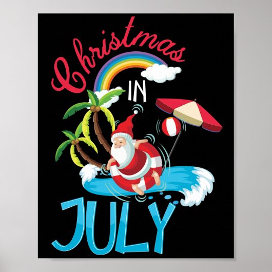 Kerstmis in juli zomervakantie poster (Voorkant)
