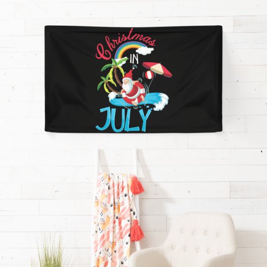 Kerstmis in juli zomervakantie spandoek (Insitu)