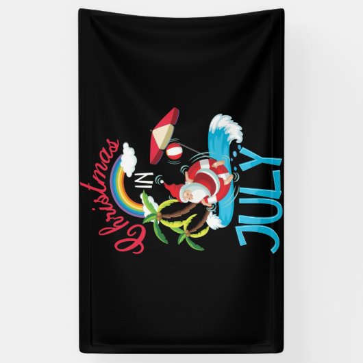 Kerstmis in juli zomervakantie spandoek (Verticaal)