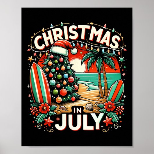 Kerstmis in juli zomervakantievakantie poster (Voorkant)
