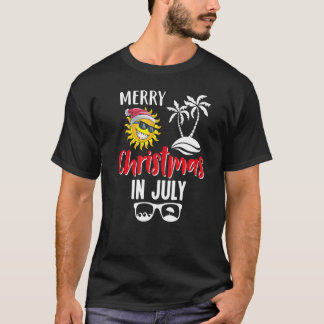 Kerstmis in Juli Zon Zomer Kerstman T-shirt