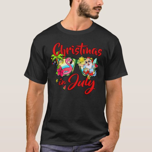 Kerstmis in juli Zonnebrillen Kerstmis T-shirt (Voorkant)