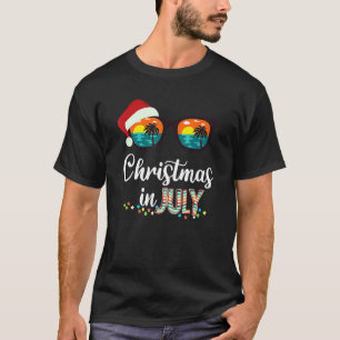 Kerstmis in juli Zonnebrillen Santa Hat Hallo Summ T-shirt
