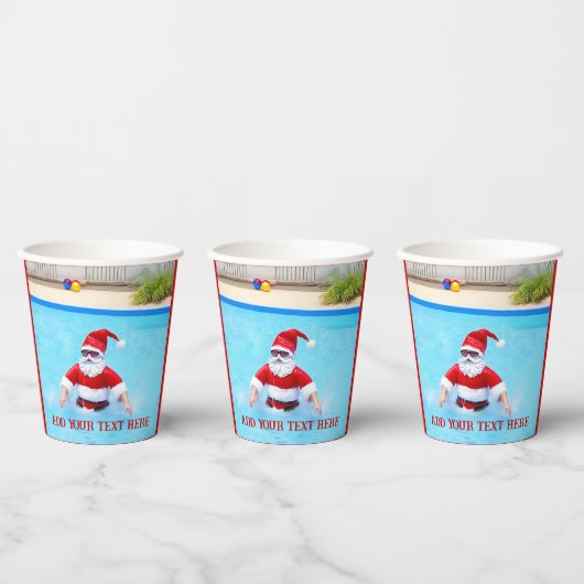 Kerstmis in juli zwembadfeest papieren bekers (Multi)