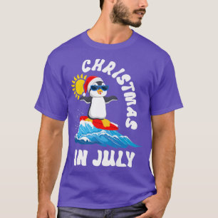 kerstmis in julin pinguïn zonnebril zomer t-shirt