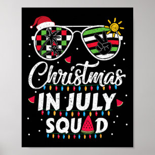 Kerstmis In Juliploeg Grappige Zomer Xmas Mannen V Poster