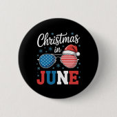 Kerstmis in juni alleenstaande kerstman hoed Ameri Ronde Button 5,7 Cm (Voorkant)
