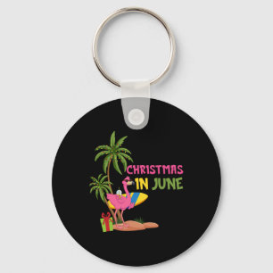 Kerstmis in juni Flamingo Xmas zomer vakantie Be Sleutelhanger