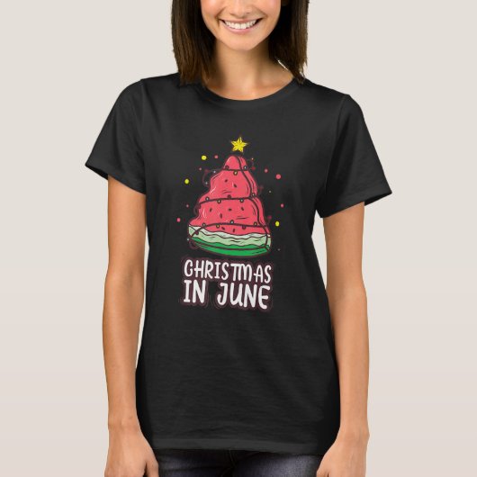 Kerstmis in juni met watermeloenen zomer B T-shirt (Voorkant)