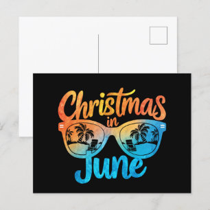 Kerstmis in juni zonnebril Funny zomer vakantie Briefkaart
