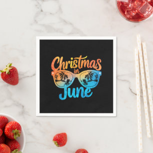 Kerstmis in juni zonnebril grappige zomer vakantie servet