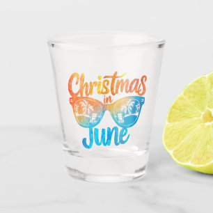 Kerstmis in juni zonnebril grappige zomer vakantie shot glas