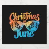 Kerstmis in juni Zonnebril Grappige Zomervakantie Bier Etiket (Enkel label)