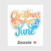 Kerstmis in juni Zonnebril Grappige Zomervakantie Sticker (Vel)