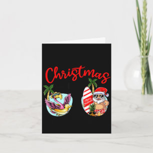 Kerstmis in juni zonnebril kerstman flamingo zomer kaart