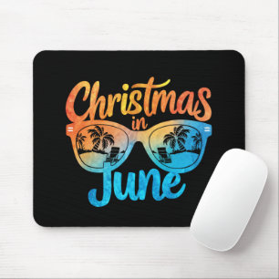 Kerstmis in juni zonnebril leuke zomer vakantie muismat