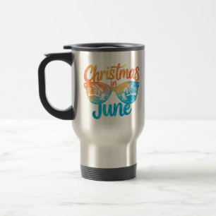 Kerstmis in juni zonnebril leuke zomer vakantie reisbeker