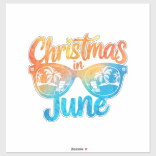Kerstmis in juni zonnebril leuke zomer vakantie sticker