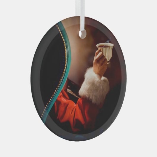 Kerstmis in kerstmis met kerstmis glas ornament (Voorkant Rechts)