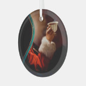 Kerstmis in kerstmis met kerstmis glas ornament (Voorkant links)