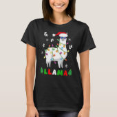 Kerstmis in La Llama in Santa Hat Sunbril X T-shirt (Voorkant)