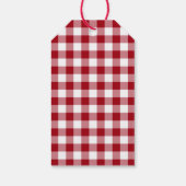 Kerstmis in landelijke rode ruiten cadeaulabel (Achterkant)